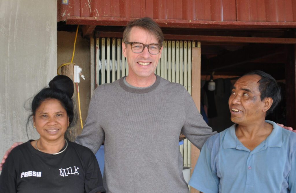 Christian Lentz (center) with friends in Vietnam. (Photo courtesy of Christian Lentz)