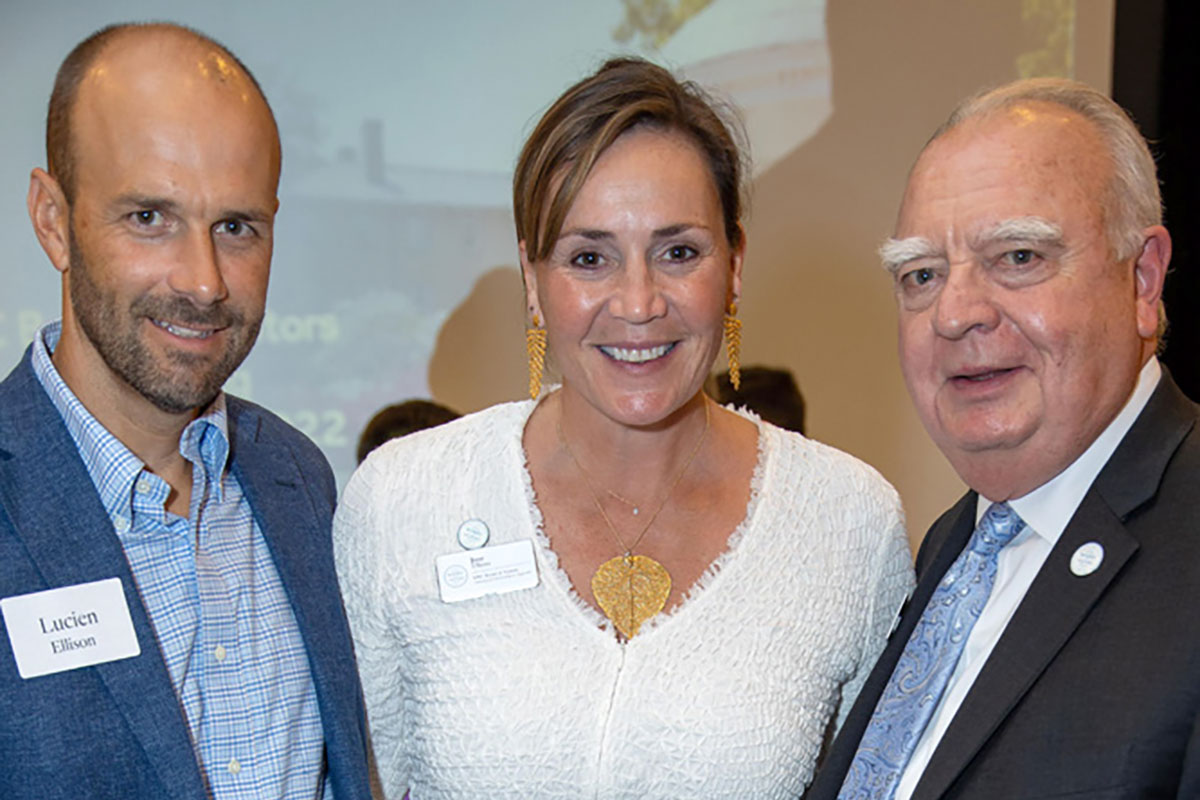 Lucien Ellison, Jane Ellison and Mike Priddy pose facing the camera