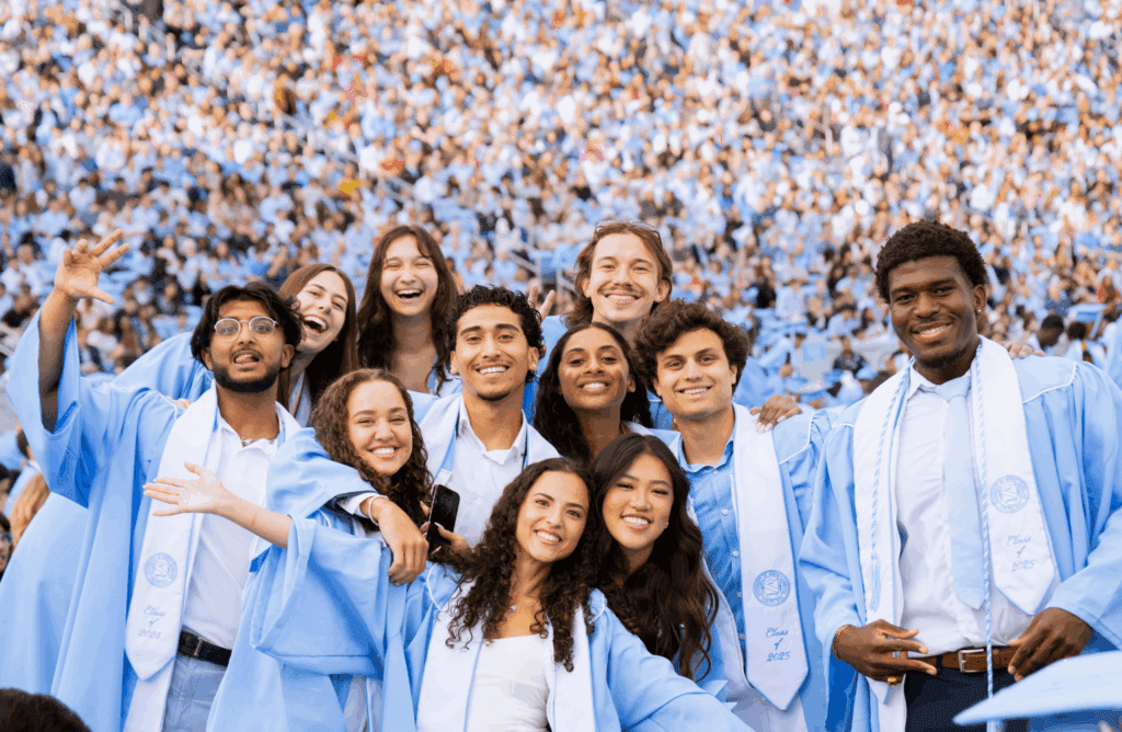 A group of UNC grads posting for a picture