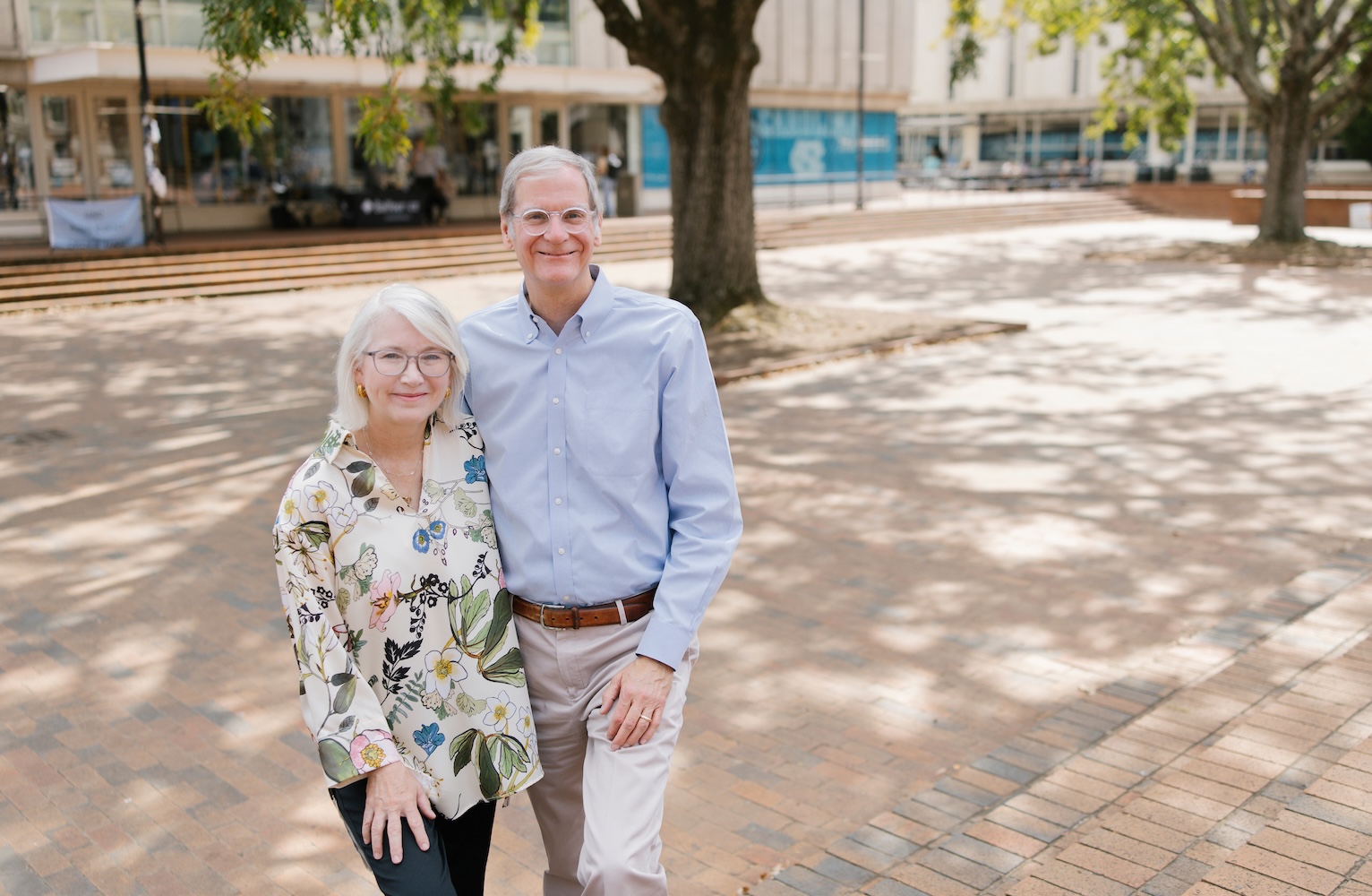 Frank and Ellen Proctor standing on the steps of the Pit.
