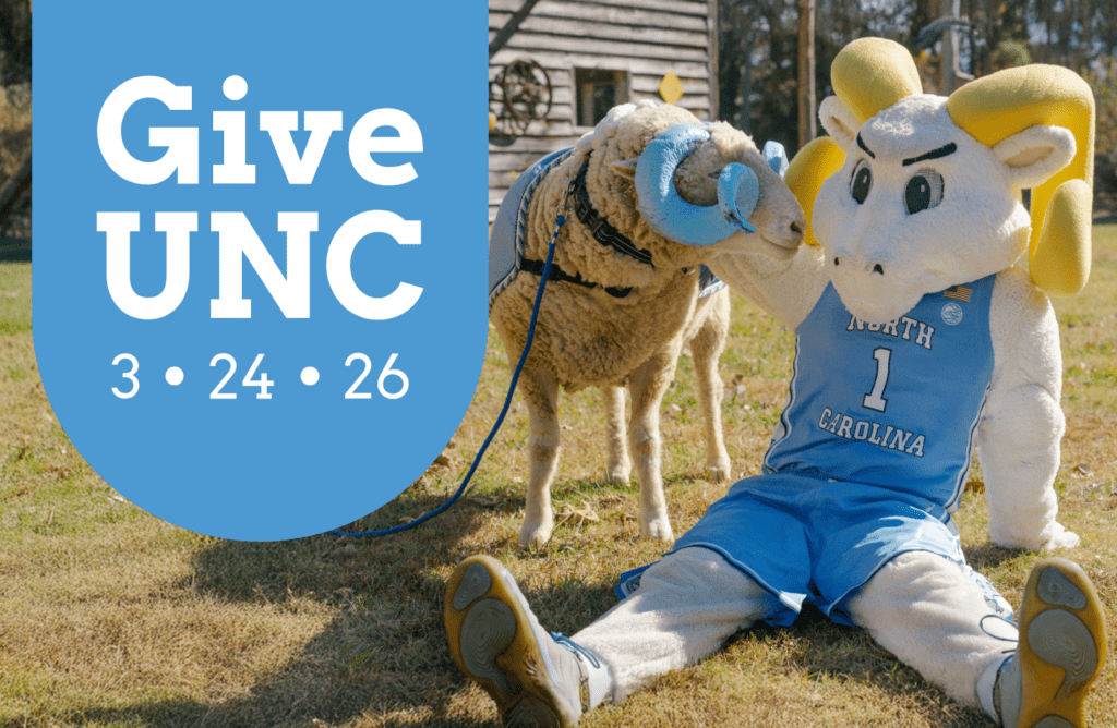 Rameses and Mascot Rameses hang out at the farm.