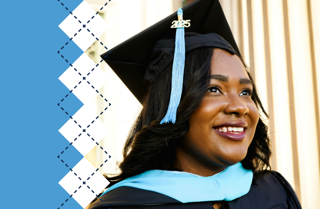 Angelica in cap and gown